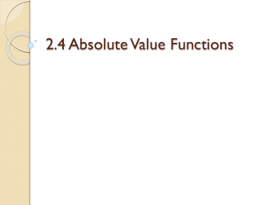 2.4 Absolute Value Functions
