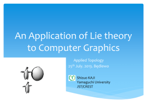 An Application of Lie theory to Computer Graphics