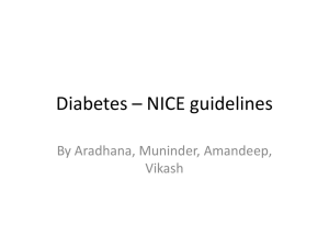 Diabetes * NICE guidelines