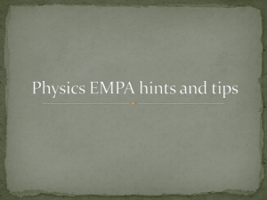 Physics EMPA hints and tips