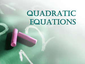 Quadratic Equations - Recruitments Today