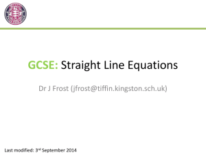Slides: GCSE Straight Line Equations
