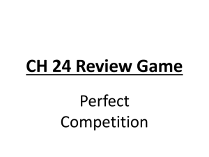 Perfect Competition Review
