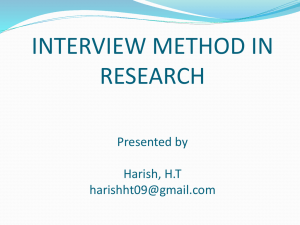 INTERVIEW METHOD IN RESEARCH