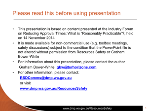 CR - Toolbox Presentation- 2014 -What is "reasonably practicable"
