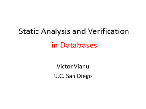 Static Analysis and Verification - Webdam Project