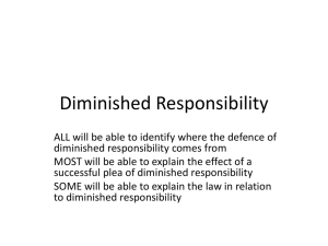 Diminished Responsibility- new law