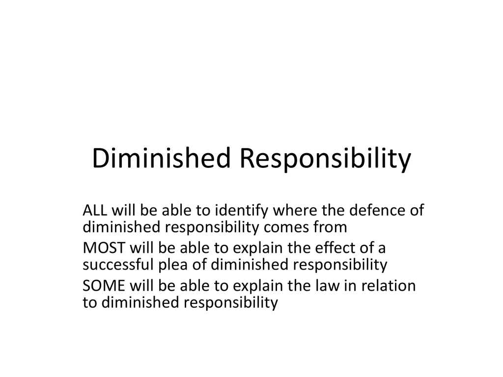 essay on diminished responsibility