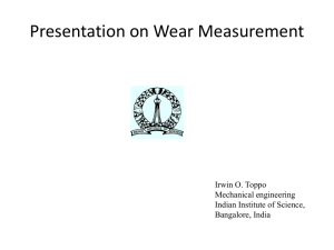 Presentation on Wear Measurement