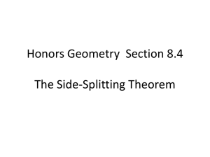 Honors Geometry Section 8.4 The Side