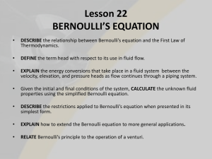 Bernoulli`s Equation