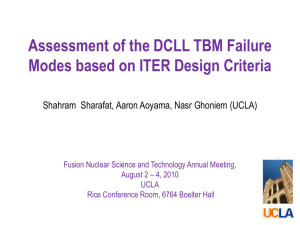 Assessment of the DCLL TBM Failure Modes based on ITER Design