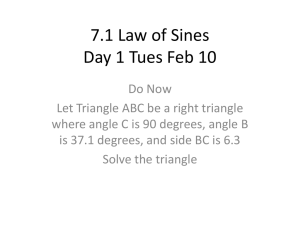 7.1 Law of Sines Day 1