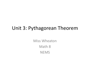 Unit 3: Pythagorean Theorem