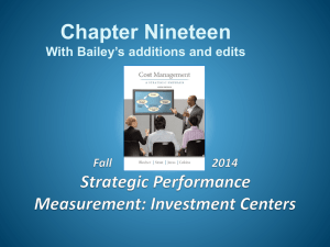 Strategic Performance Measurement: Investment Center