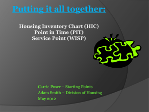 Putting it all together: housing inventory chart (HIC) Point in time (PIT