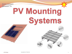 PV Mounting Systems - damon`s solar training