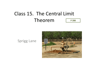 Class 15. The Central Limit Theorem