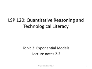 Exponential Models Lecture Notes 2.2