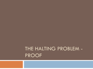 The halting problem