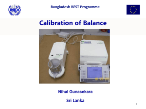Balance calibration - Better Work and Standards Programme