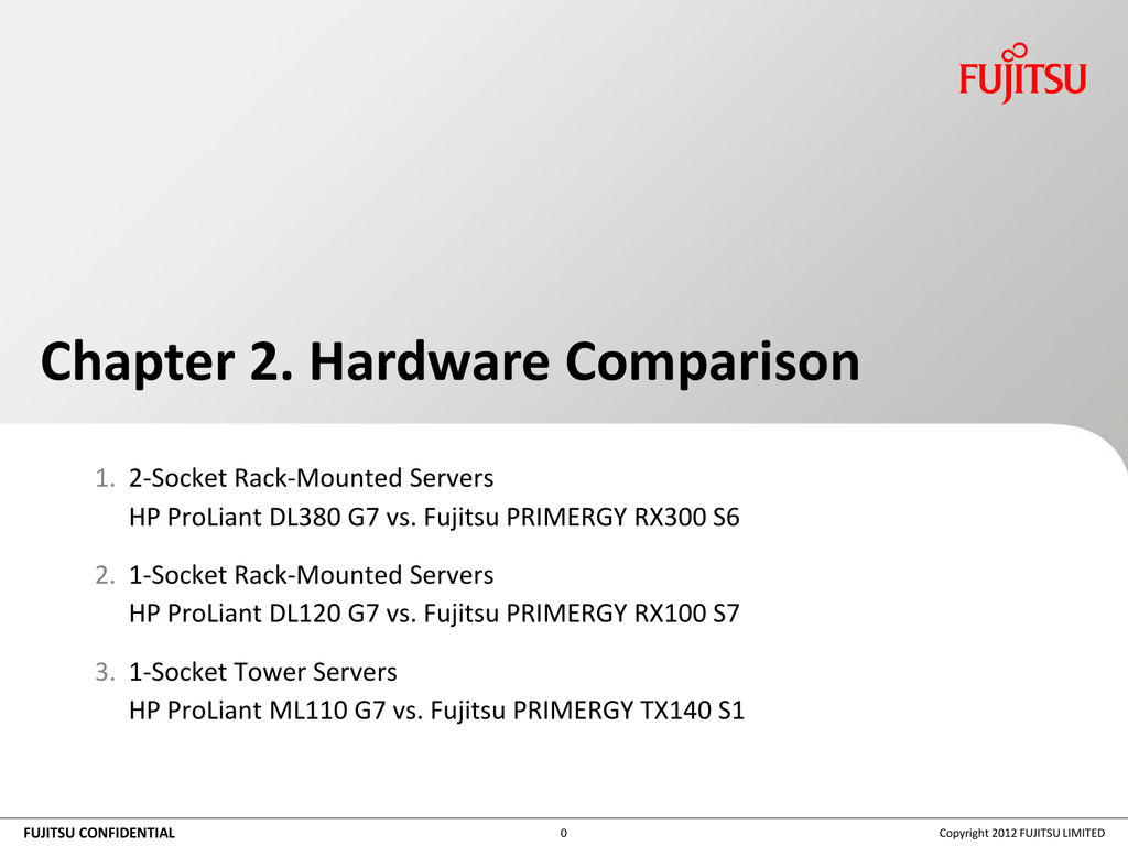 Hp Proliant Server Comparison Chart