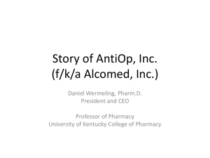 Story of AntiOp, Inc. (f/k/a Alcomed, Inc.)