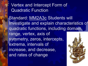 Vertex Form of the Quadratic