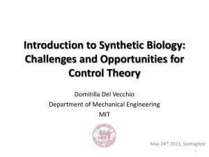Introduction to Synthetic Biology: Challenges and Opportunities for