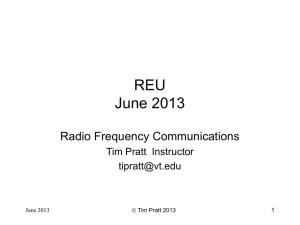 “Radio Frequency Communications Slides” – Dr. Tim Pratt