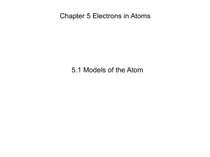 Chapter 5.1 Models of the Atom