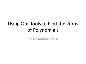 Using Our Tools to Solve Polynomials