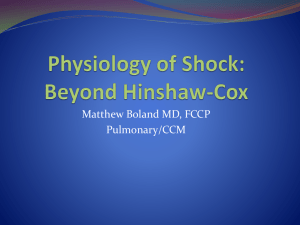 Physiology of Shock: Beyond Hinshaw-Cox