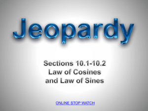 Sections 10.1 & 10.2 Review Jeopardy