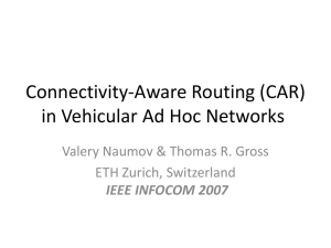 Connectivity-Aware Routing (CAR) in Vehicular Ad Hoc