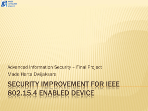 Security Improvement for IEEE 802.15.4 Standard