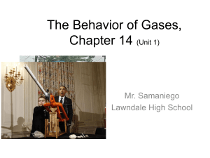 The Behavior of Gases, Chapter 14