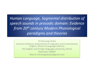 Human Language, Segmental distribution of speech sounds in