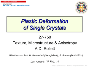 Single Crystal Plastic Deformation