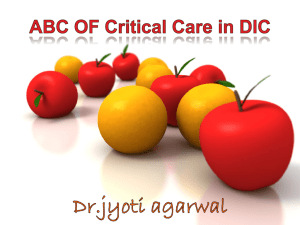 ABC of Critical care of DIC