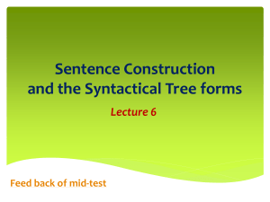 Sentence Construction with the Syntactical Tree