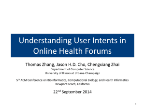 Understanding User Intents in Online Health Forums