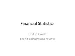 Credit Review problems - Mrs. Wroblewski