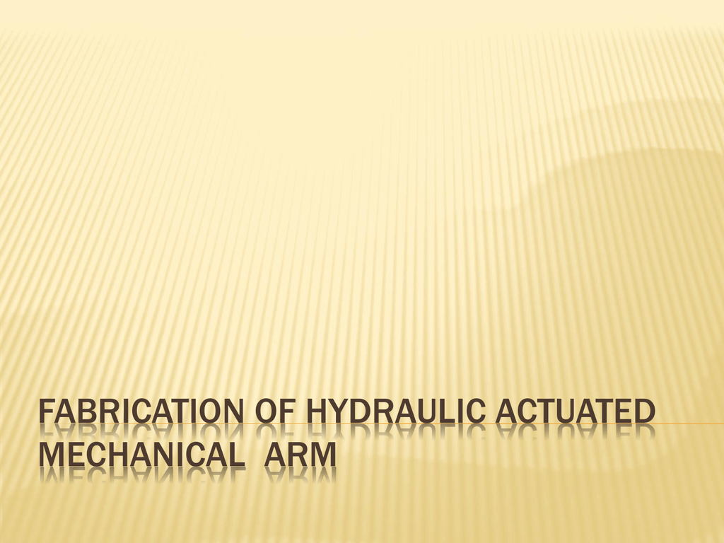 hydraulic arm introduction