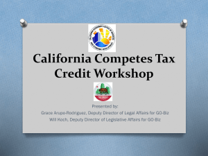 CA Competes Tax Credit Power Point