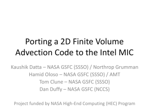Porting a 2D Advection Code to the Intel MIC