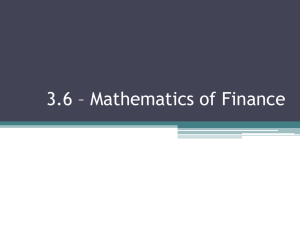 3.6 * Mathematics of Finance