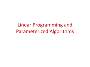 Linear Programming and Parameterized Algorithms