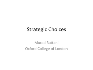Strategic choices - Oxford College of London