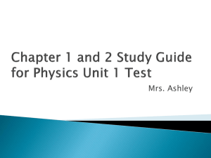 Study Guide for Unit 1 Test